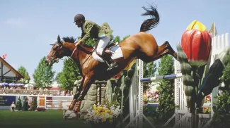 jockey and horse at Spruce Meadows