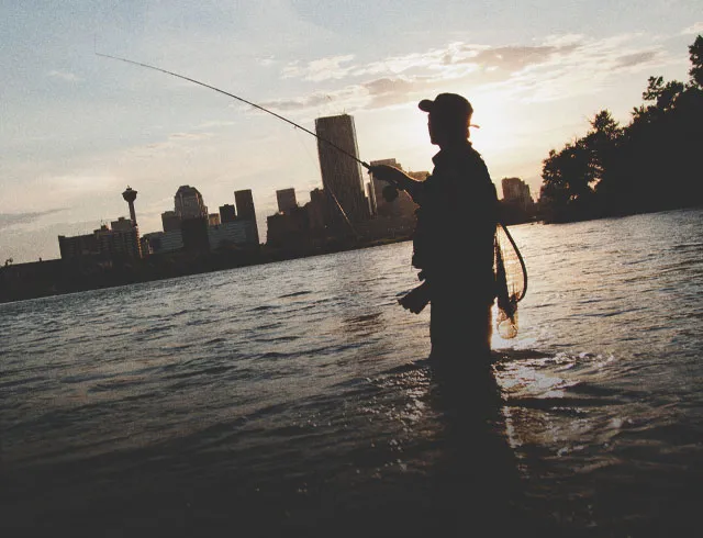 Fishing on the Bow River in Calgary