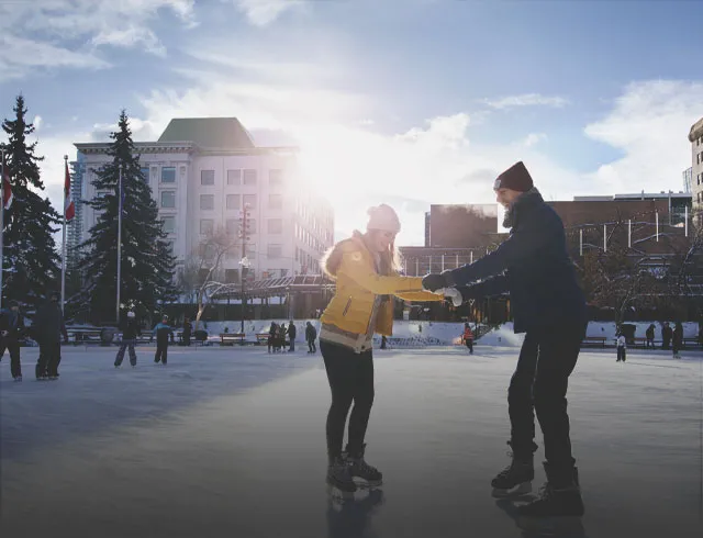 Skating at Olympic Plaza