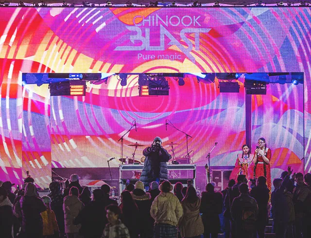 crowd enjoying an outdoor convert during Chinook Blast