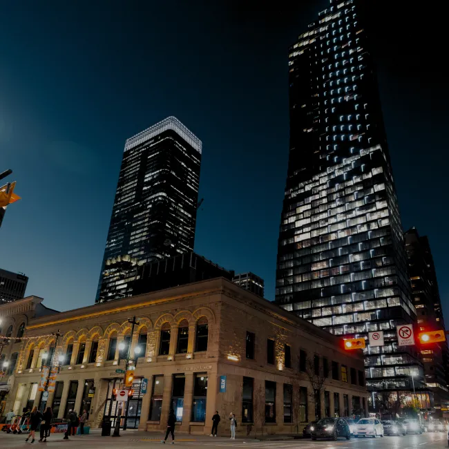 downtown Calgary at night