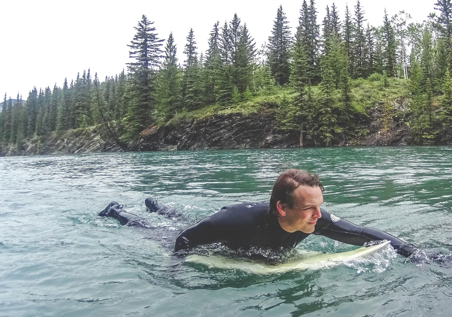 Man surfing in Kananaskis