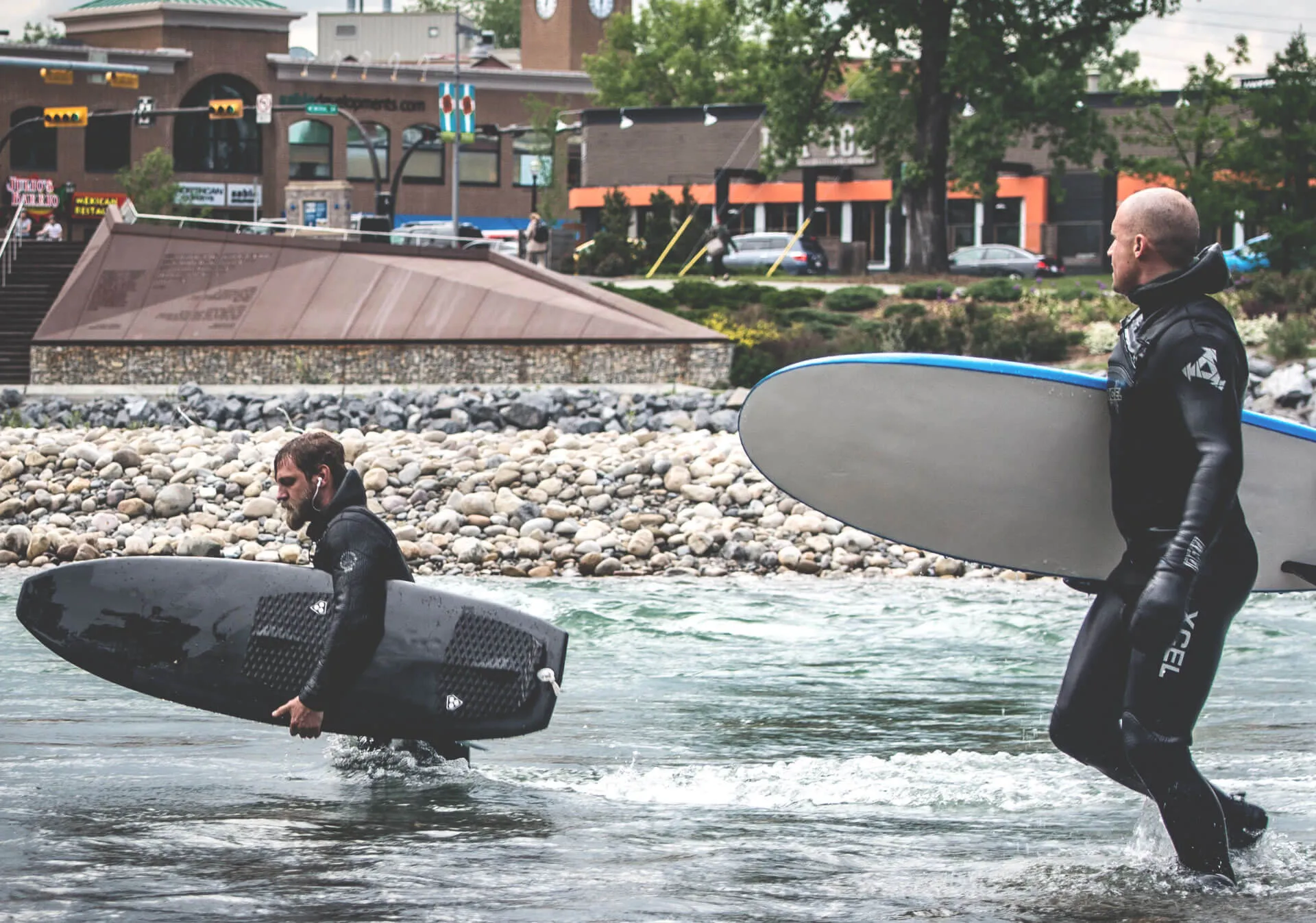 People surfing in Calgary