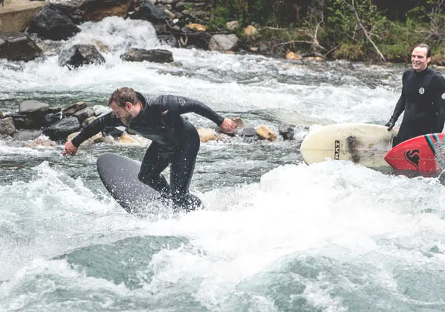 People surfing in Kananaskis