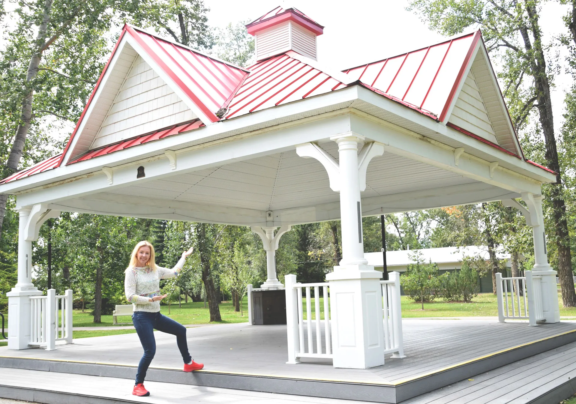 At the George Lane Park gazebo in High River Alberta.