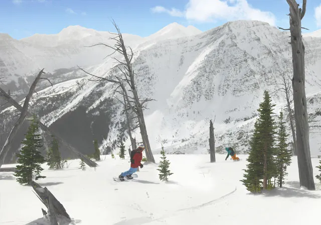 Snowboarding through the trees at Castle Mountain Resort (Photo credit: Travel Alberta/Anthony Redpath).