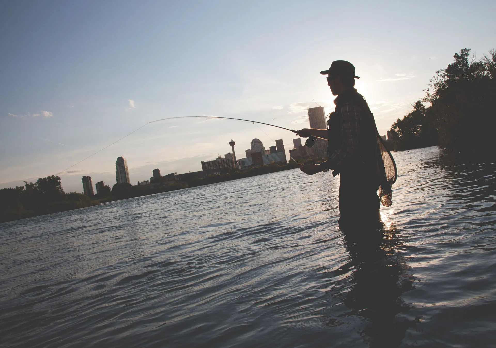Fly fishing on the Bow River