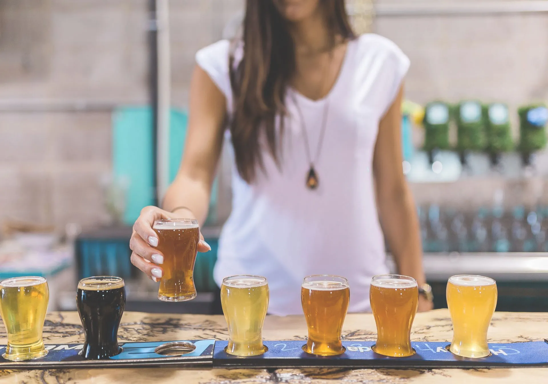Draft beer flight at Cold Garden