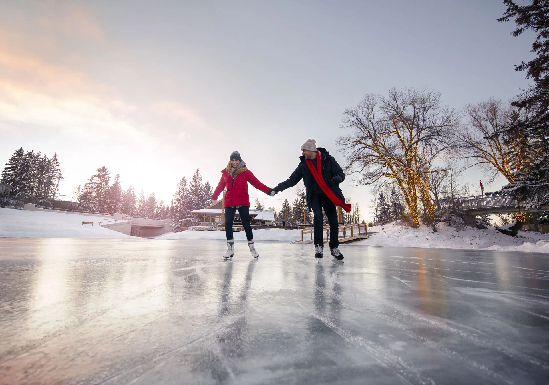 Skating in Bowness Park Calgary