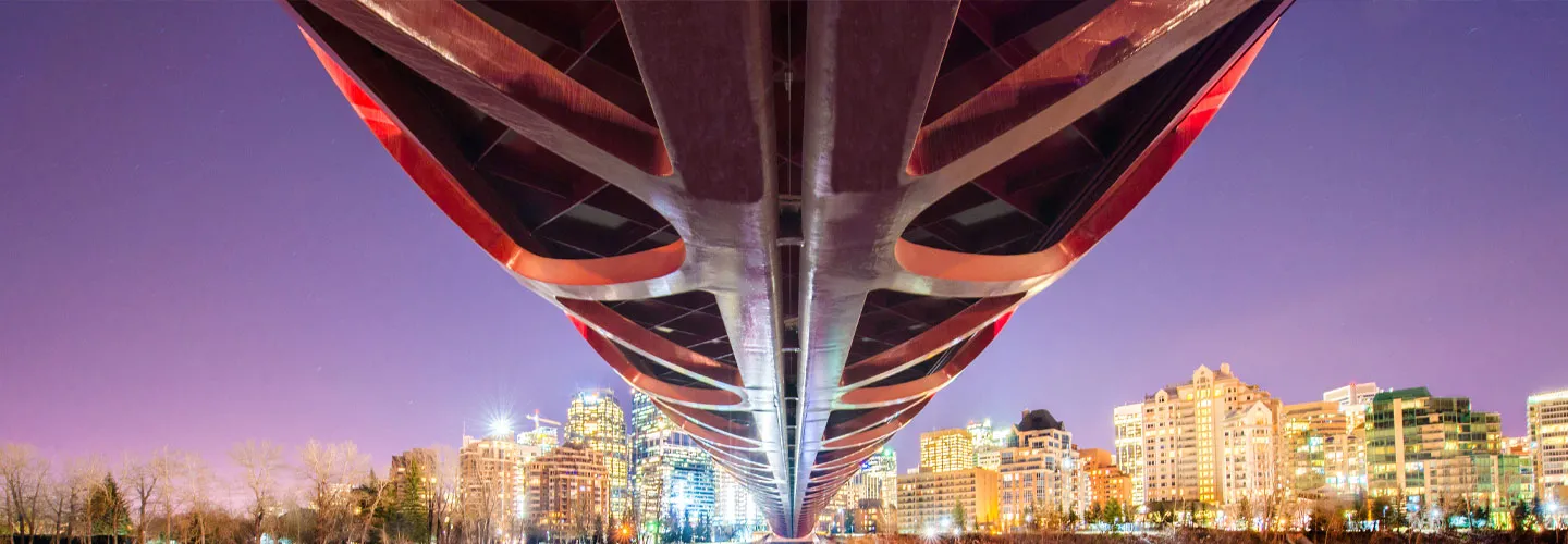 Calgary Peace bridge evening