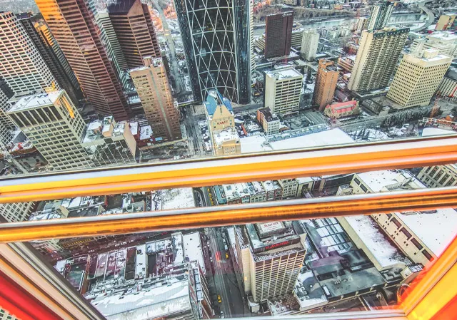 View of the Bow Tower from the Calgary Tower 
