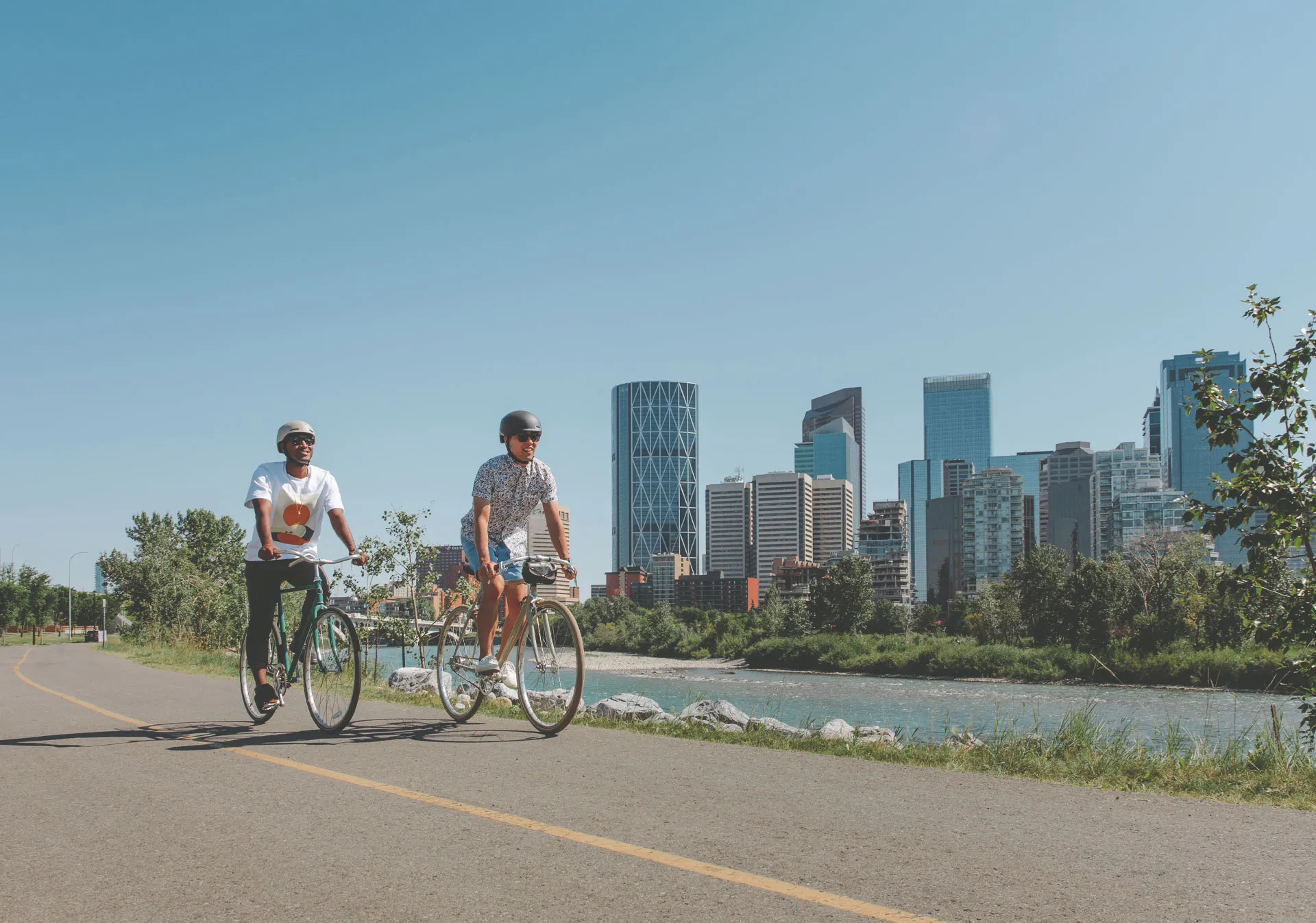 Biking in Calgary (Photo credit: Travel Alberta/Mike Seehagel)