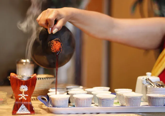 Hdmona coffee ceremony at the Around The World in 35 Blocks Food Tour.