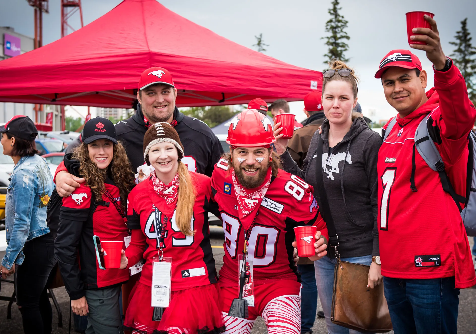 Tailgating outside the Calgary Stampeders Football game.