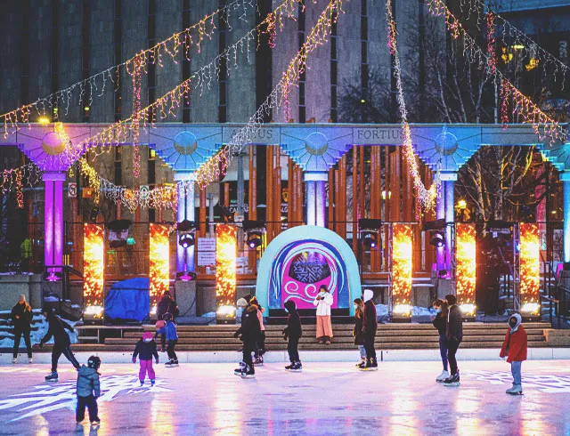 Olympic Plaza skating rink in Calgary