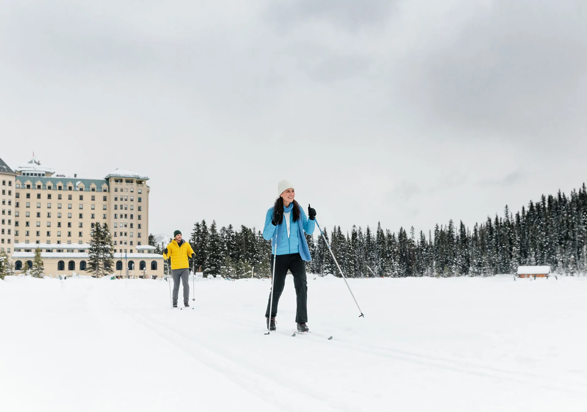 Cross country skiing at Lake Louise