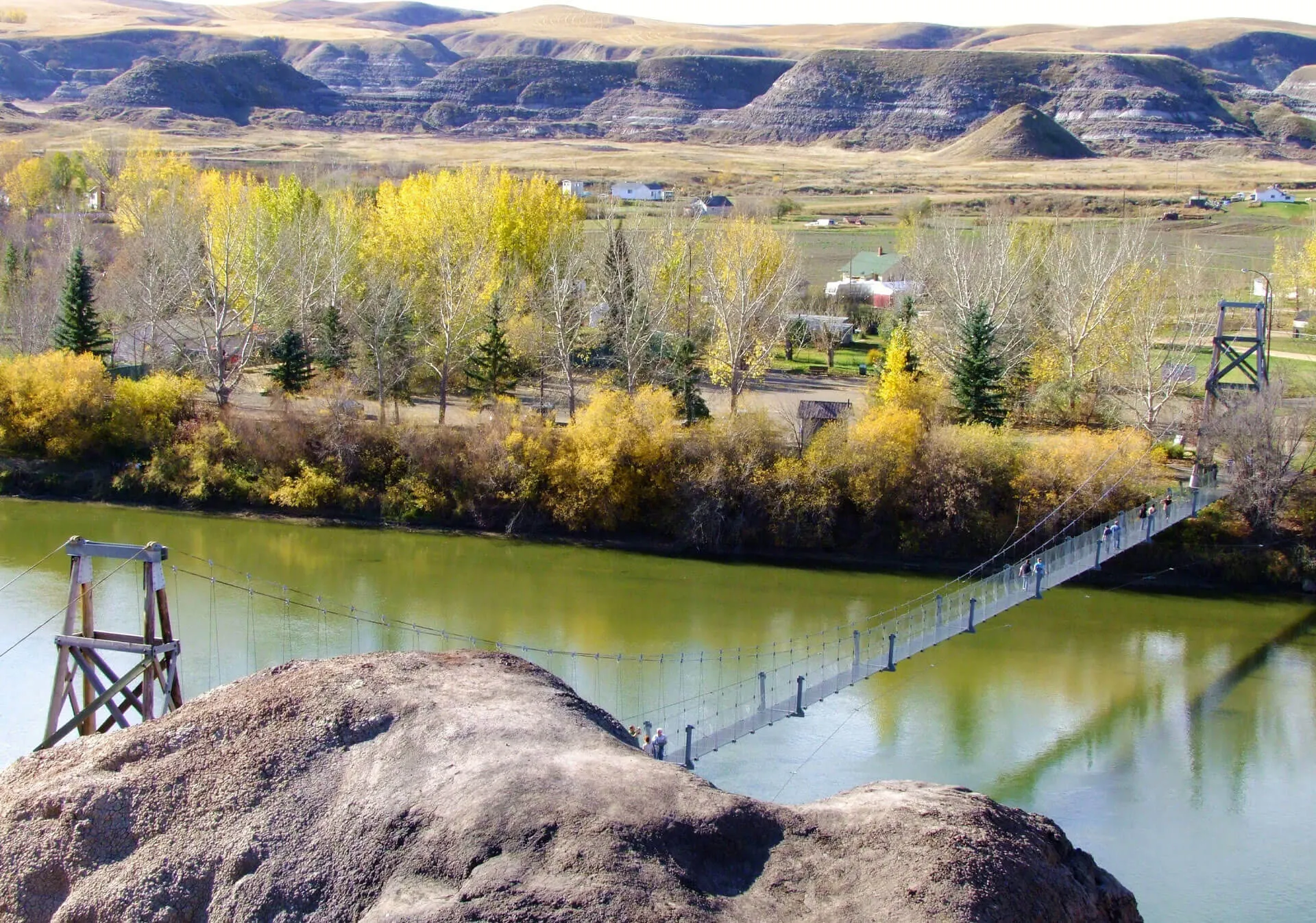 A river coursing through Drumheller