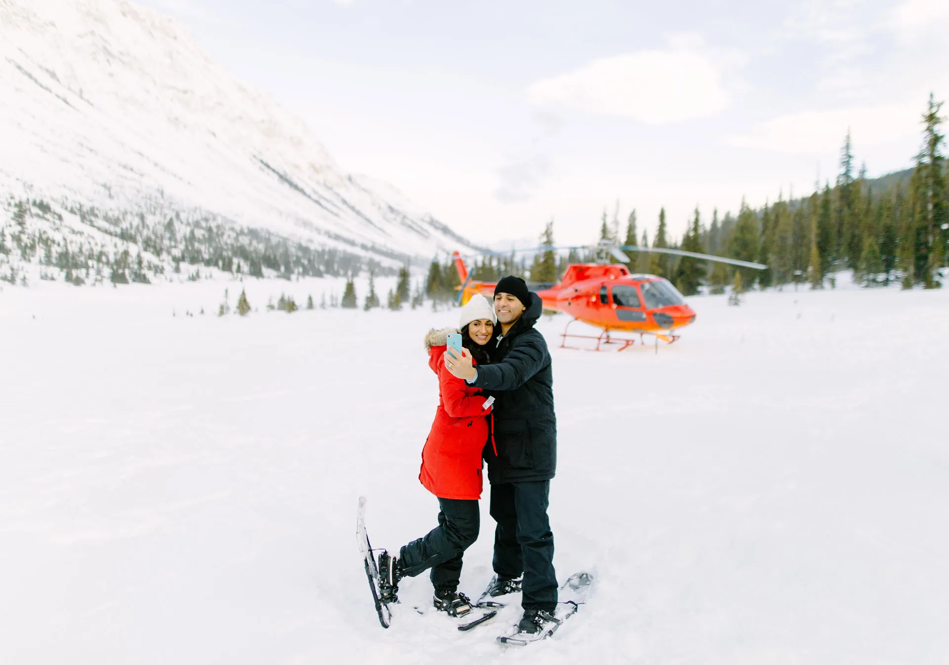 A couple Rockies Heli Canada