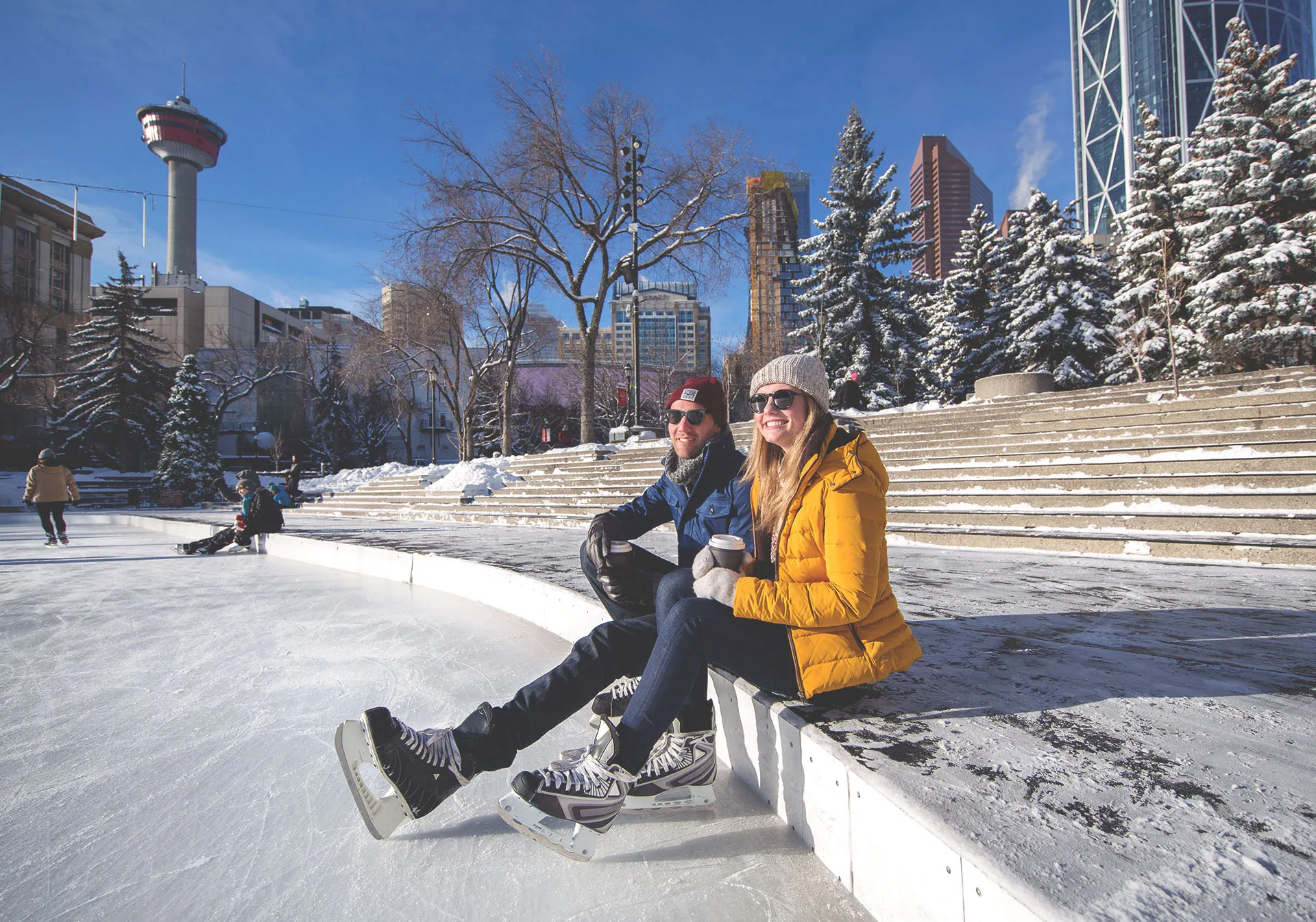 Skating in Olympic Plaza