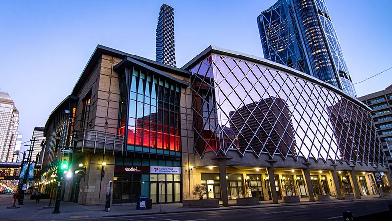 exterior shot of the southeast side of the Calgary TELUS Convention Centre