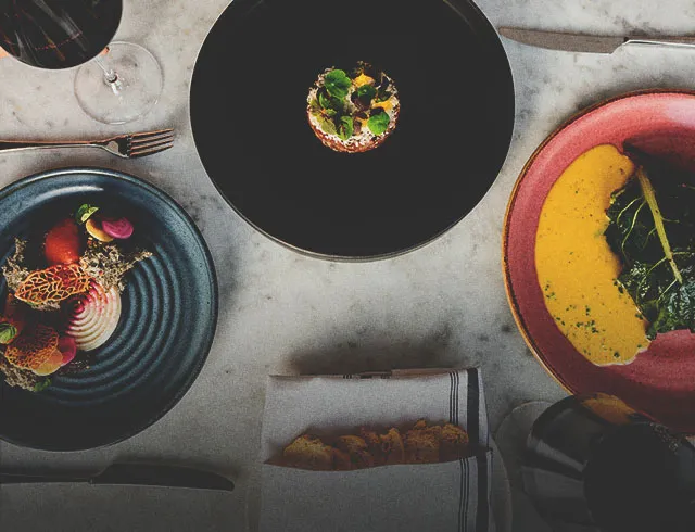 dinner spread at The Wilde restaurant in downtown Calgary