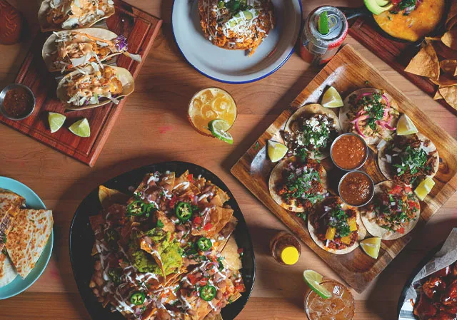 dinner spread at Tropical on 17th