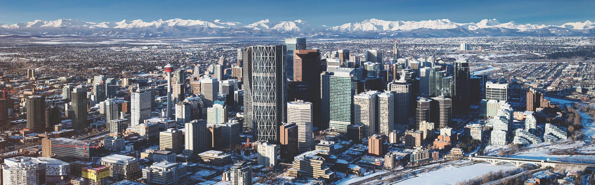 Calgary skyline in winter