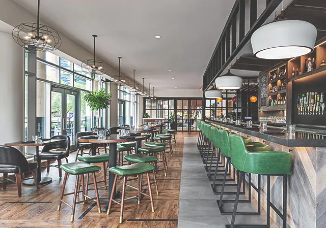 interior shot of Flower & Wolf's dining room