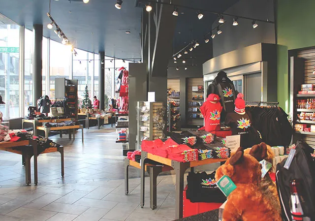 gift shop at the best of the Calgary Tower