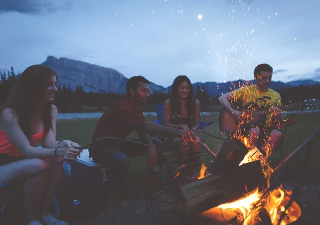friends Camping at Two Jack Campsite
