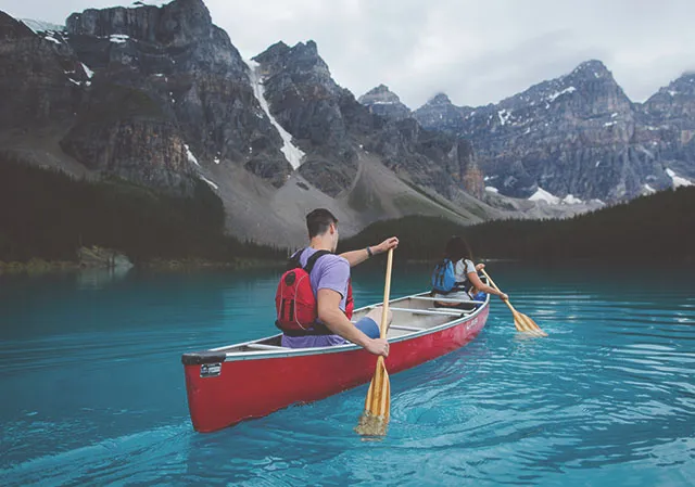 Canoeing on Moraine Lake