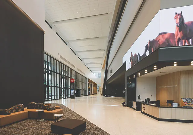 The Concierge Information Desk is located on the light-filled first floor.