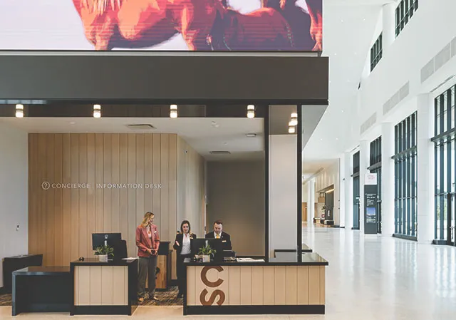The Guest Experience Team awaits guests at the Concierge Desk.