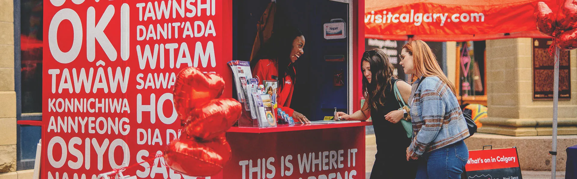 Visitor Information pop-up in downtown Calgary