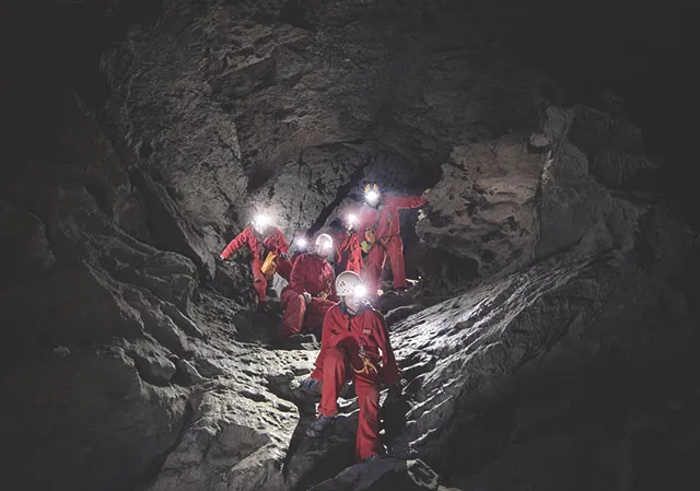 Canmore Cave Tours group