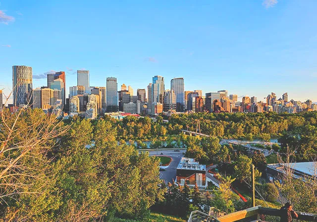 downtown skyline view from Crescent Heights viewpoint