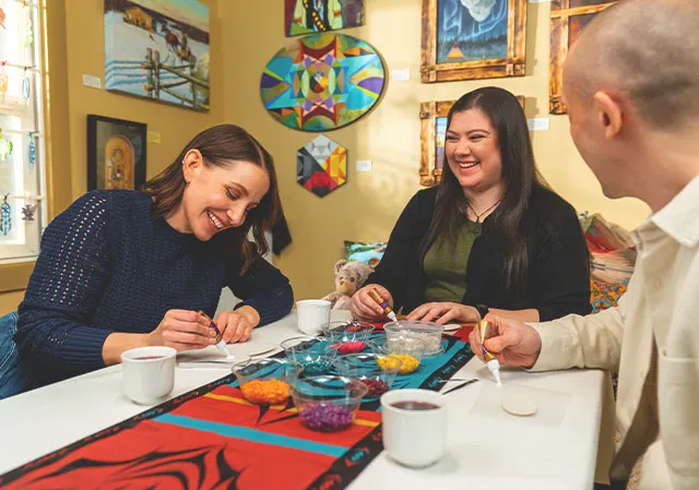 group at a breading workshop with Moonstone Creation