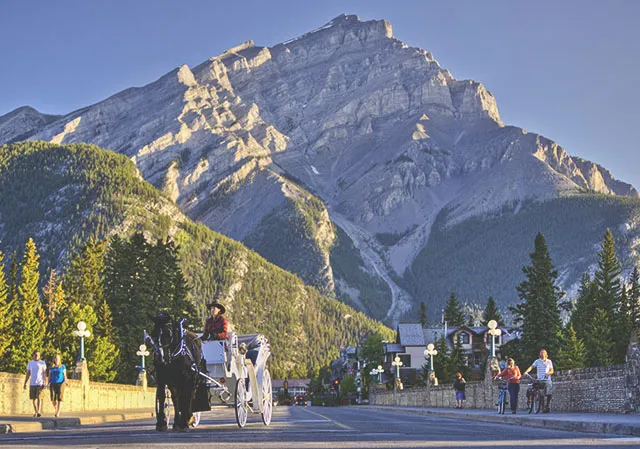The view down Banff Avenue