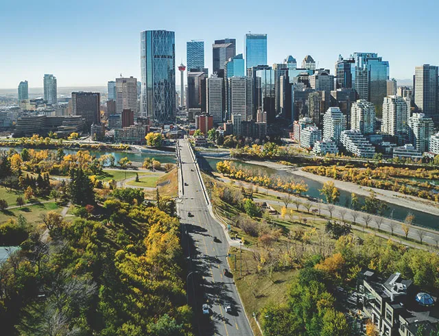 downtown Calgary during Summer
