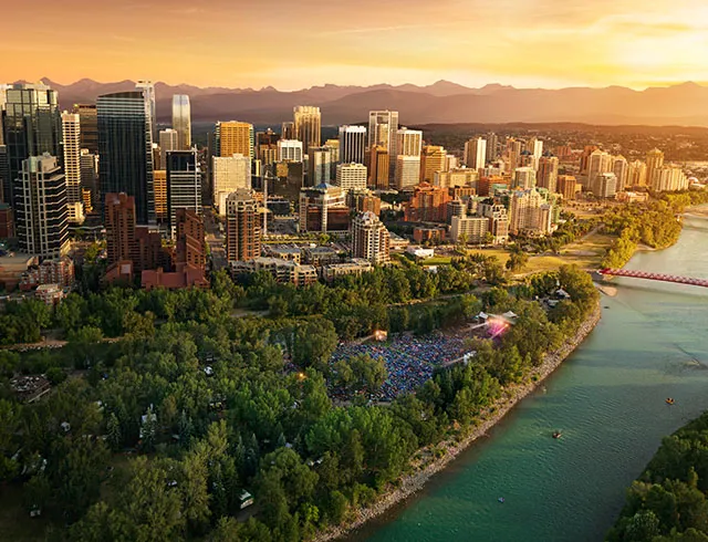 Calgary Skyline over folk fest
