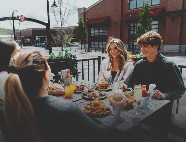 group of friends enjoying brunch at Monki Breakfast Club & Bistro Inglewood