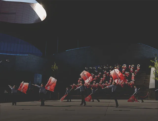 Group performing in front of the BMO Centre