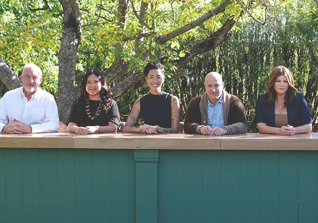 The judges assemble in Rouge’s kitchen garden